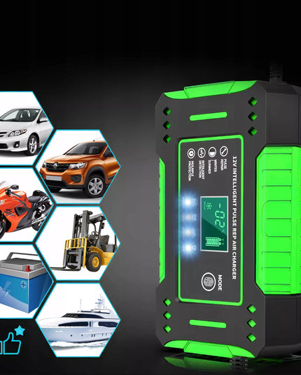 Automatinis automobilinis įkroviklis su akumuliatorių remonto funkcija 12V 24V