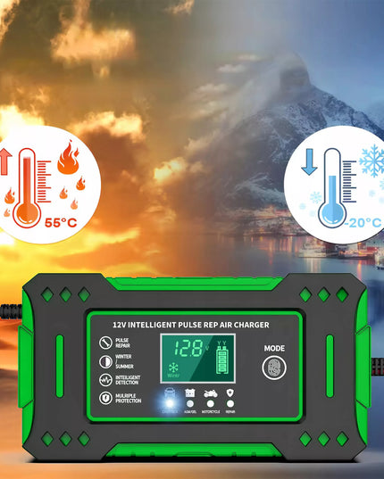 Automatinis automobilinis įkroviklis su akumuliatorių remonto funkcija 12V 24V