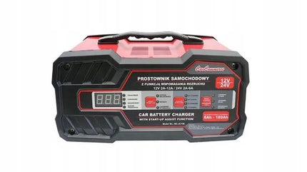 Akumuliatorių įkroviklis su užvedimo pagalba CARCOMMERCE 12 A / 75 A, 12 V / 24 V, AGM, GEL