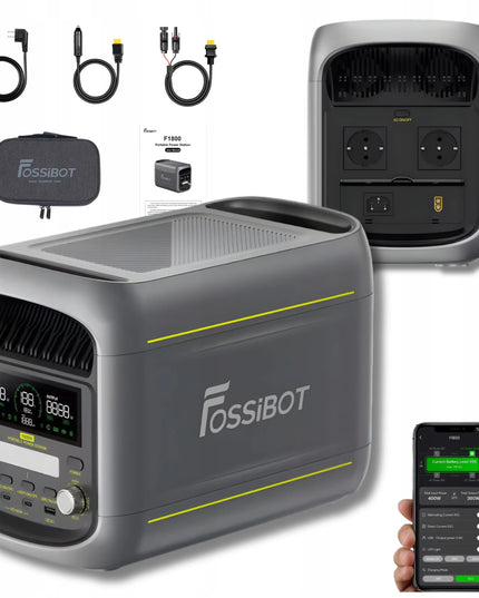 Nešiojamoji maitinimo stotelė Fossibot F1800, 1024 Wh, 1800 W, su programėle, „Wi-Fi“ ir „Bluetooth“