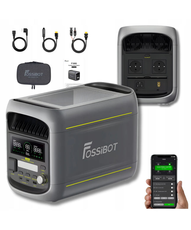 Nešiojamoji maitinimo stotelė Fossibot F1800, 1024 Wh, 1800 W, su programėle, „Wi-Fi“ ir „Bluetooth“
