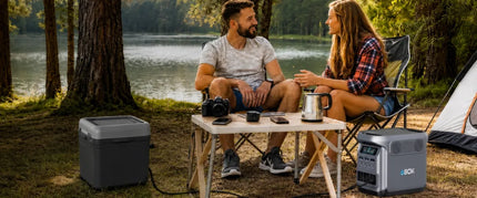 Nešiojamoji maitinimo stotelė Offgridowo ABOK Elux 1, 1800 W, 1024 Wh, su 200 W „Allpowers“ saulės baterija