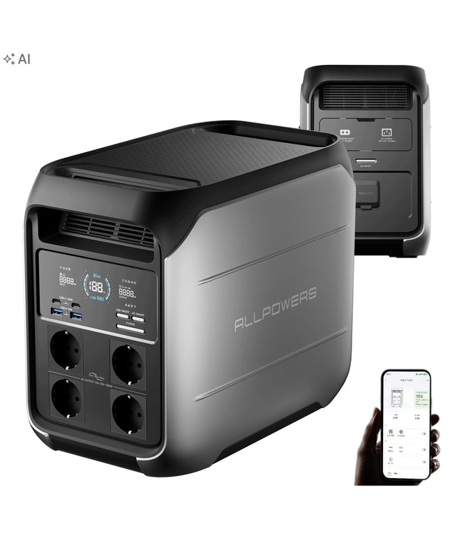 Nešiojamoji energijos stotelė Allpowers Volix P1800, 1800 W, 1024 Wh, UPS, LiFePO₄