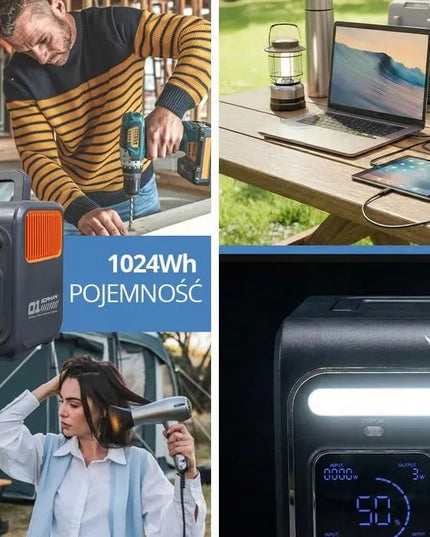 ORLLO 1200 W/1500 W nešiojama energijos stotelė su LiFePO4 akumuliatoriumi EVE