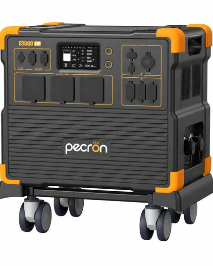 Nešiojamoji elektros stotis Pecron E3800LFP, 4200 W, 3840 Wh, su transportavimo vežimėliu