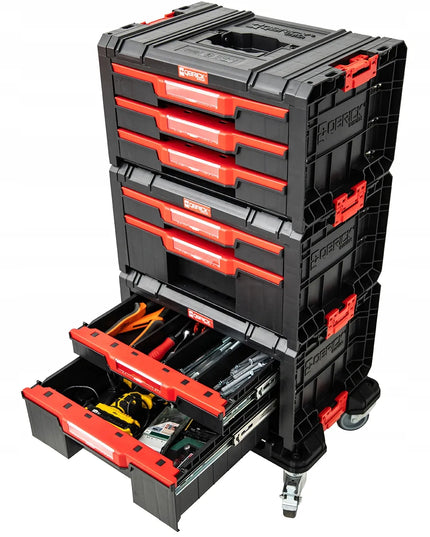 QBRICK SYSTEM PRO Drawer Workshop Set 1 2.0 įrankių dėžių rinkinys su ratukais