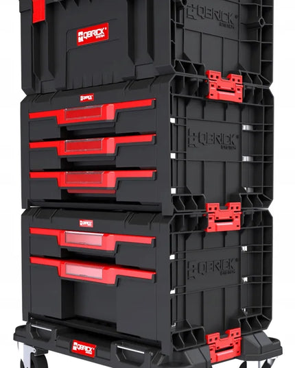 QBRICK SYSTEM PRO Drawer Workshop Set 2 2.0 mobilioji įrankių dėžė su ratukais