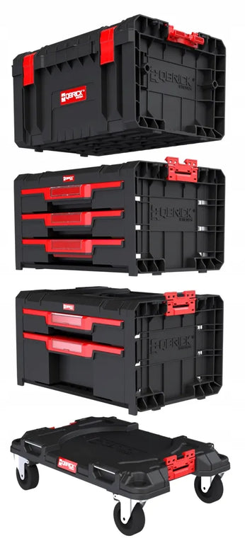 QBRICK SYSTEM PRO Drawer Workshop Set 2 2.0 mobilioji įrankių dėžė su ratukais