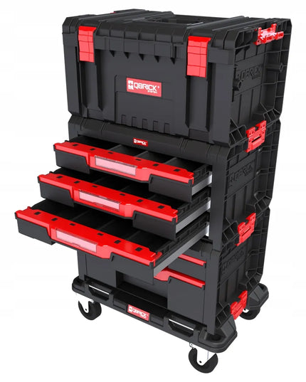 QBRICK SYSTEM PRO Drawer Workshop Set 2 2.0 mobilioji įrankių dėžė su ratukais