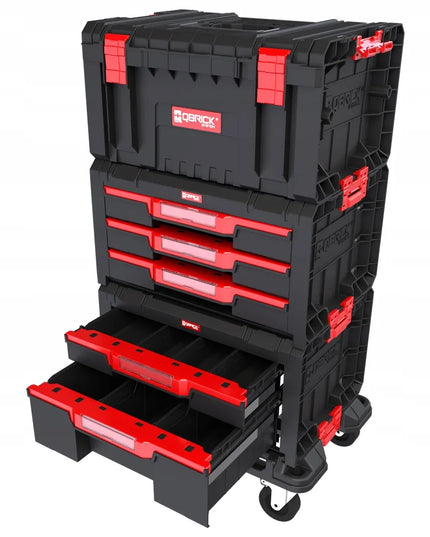 QBRICK SYSTEM PRO Drawer Workshop Set 2 2.0 mobilioji įrankių dėžė su ratukais