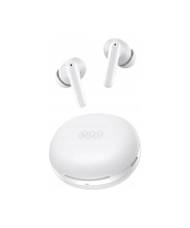 QCY T13 ANC2 Dviejų kanalų belaidės TWS Bluetooth 5.3 ausinės su ANC, baltos