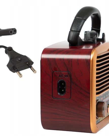 Nešiojamas virtuvės radijas RETRO su saulės baterijomis, Bluetooth, antena, rankena