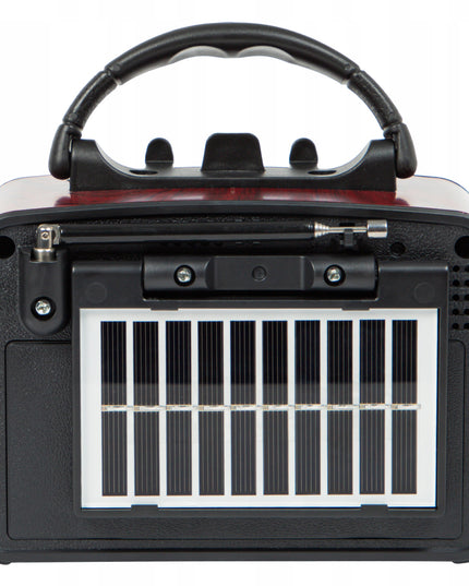 Nešiojamas virtuvės radijas RETRO su saulės baterijomis, Bluetooth, antena, rankena