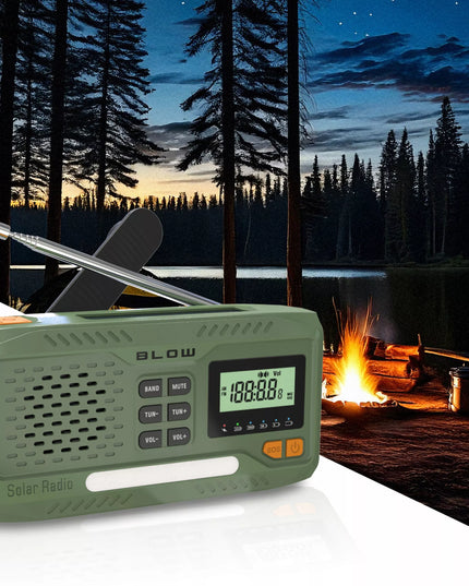 NEŠIOJAMAS RADIJAS BLOW RA13 FM/AM SU LCD EKRANU IR TELESKOPINE ANTENA - ŽALIAS