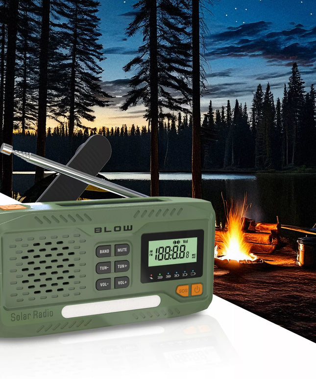 NEŠIOJAMAS RADIJAS BLOW RA13 FM/AM SU LCD EKRANU IR TELESKOPINE ANTENA - ŽALIAS