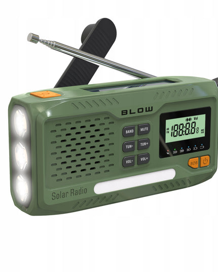 Nešiojamas virtuvinis radijas su saulės energija, dinamą, statybinis žibintuvėlis, powerbank 4500mAh