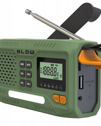 Nešiojamas virtuvinis radijas su saulės energija, dinamą, statybinis žibintuvėlis, powerbank 4500mAh