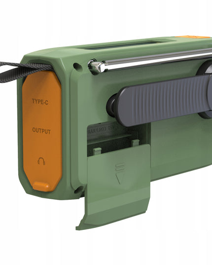 Nešiojamas virtuvinis radijas su saulės energija, dinamą, statybinis žibintuvėlis, powerbank 4500mAh