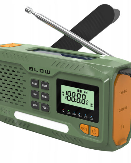Nešiojamas virtuvinis radijas su saulės energija, dinamą, statybinis žibintuvėlis, powerbank 4500mAh