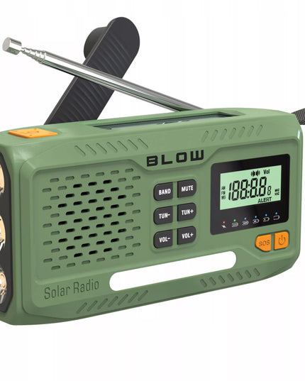 NEŠIOJAMAS RADIJAS BLOW RA13 FM/AM SU LCD EKRANU IR TELESKOPINE ANTENA - ŽALIAS