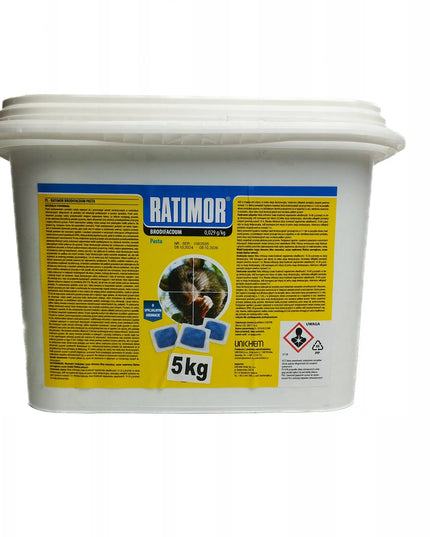 RATIMOR brodifakumo pasta nuo pelių ir žiurkių, mėlyna, 5 kg