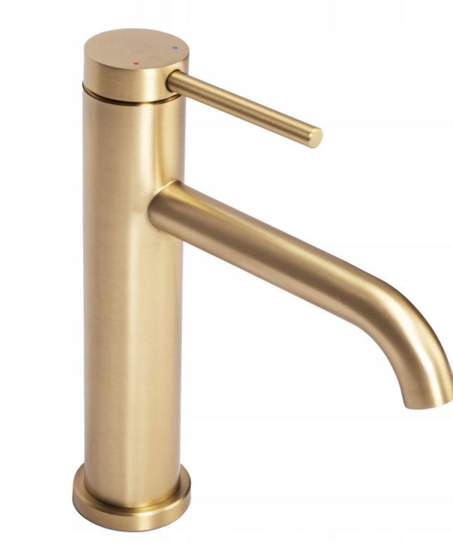 REA CLIF Pastatomas žemas praustuvo maišytuvas, šlifuoto aukso