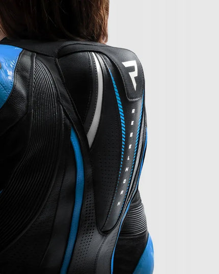 REBELHORN DIVA BLACK BLUE moteriška odinė motociklininko striukė 42