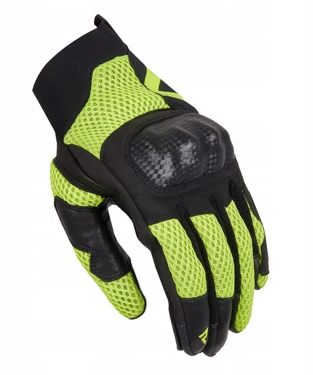 Motociklinės pirštinės moterims REBELHORN GAP III LADY BLACK/FLUO YELLOW