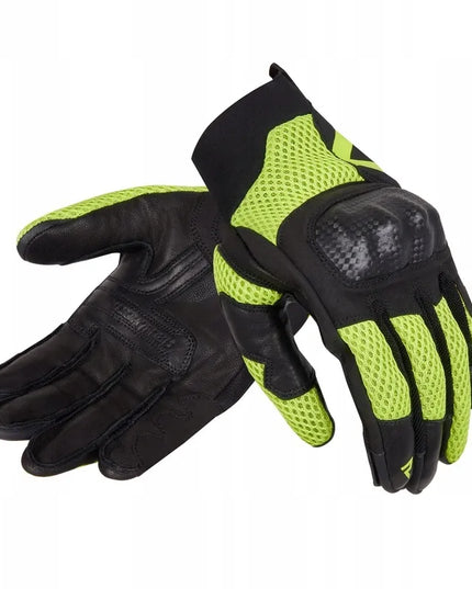 Motociklinės pirštinės moterims REBELHORN GAP III LADY BLACK/FLUO YELLOW
