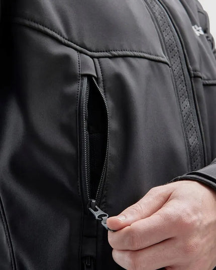 REBELHORN SLASH vyriška tekstilinė motociklininko striukė, juoda