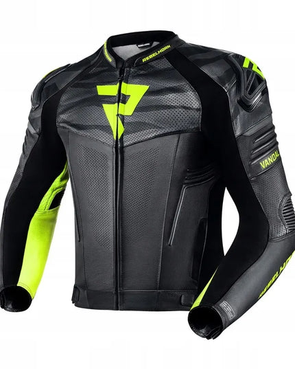 Motociklininko striukė REBELHORN VANDAL BLACK/F YELLOW