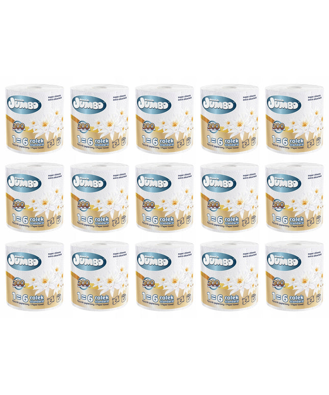 Virtuviniai popieriniai rankšluosčiai Słonik Jumbo, 2 sluoksnių, 300 lapelių, ekonomiškas - 15 vnt.