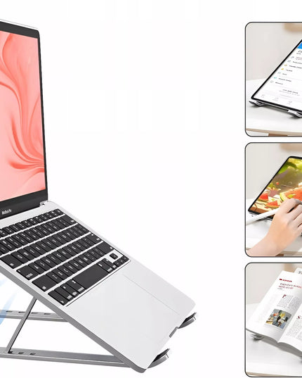 REGULUOJAMAS STOVAS NEŠIOJAMAM KOMPIUTERIUI IKI 17" PLANŠETEI 7 LYGIAI METALINIS + DĖKLAS