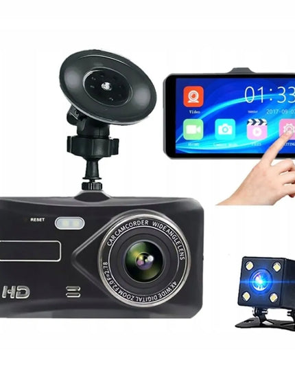 Automobilinis vaizdo registratorius jutikliniu ekranu Full HD su galinio vaizdo kamera