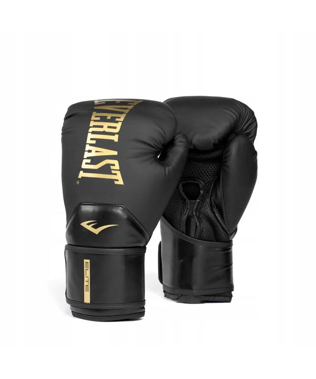 Bokso pirštinės Everlast Elite 2 Black/Gold 12 oz.