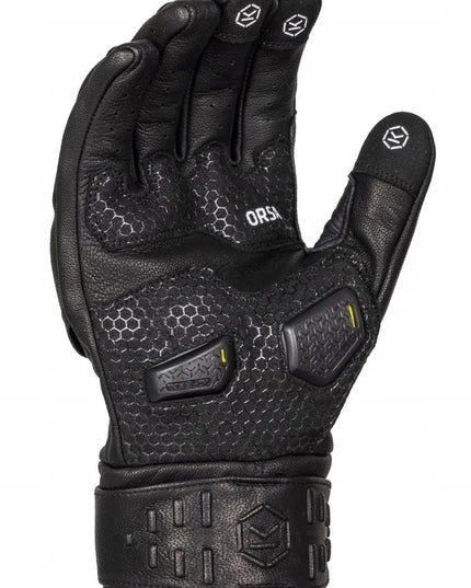 Motociklininko pirštinės KNOX ORSA LEATHER MK3 juodos vyriškos