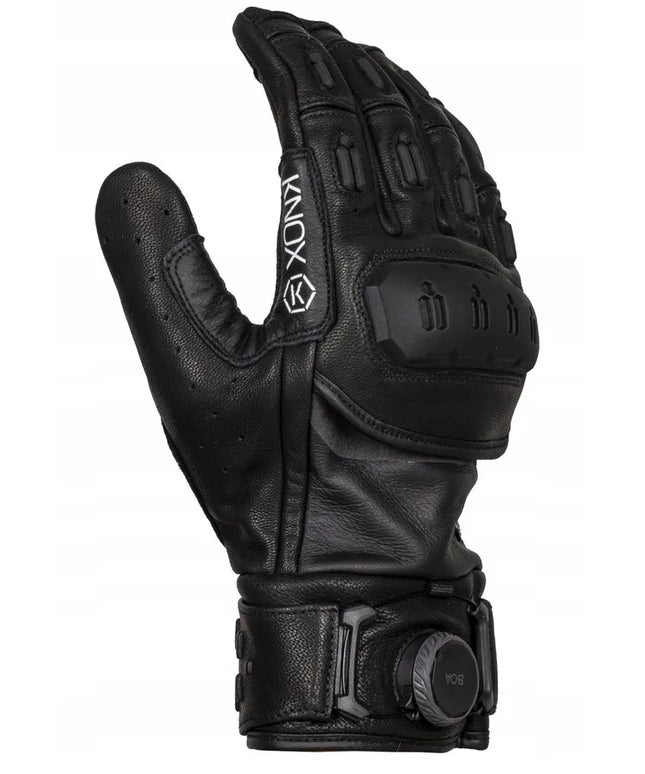 Motociklininko pirštinės KNOX ORSA LEATHER MK3 juodos vyriškos