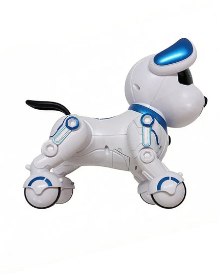 Interaktyvus robotas šuniukas, valdomas nuotoliniu būdu ir programuojamas