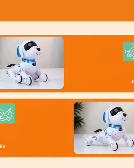 Interaktyvus robotas šuniukas, valdomas nuotoliniu būdu ir programuojamas