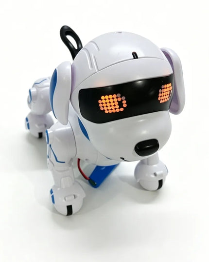 Interaktyvus robotas šuniukas, valdomas nuotoliniu būdu ir programuojamas