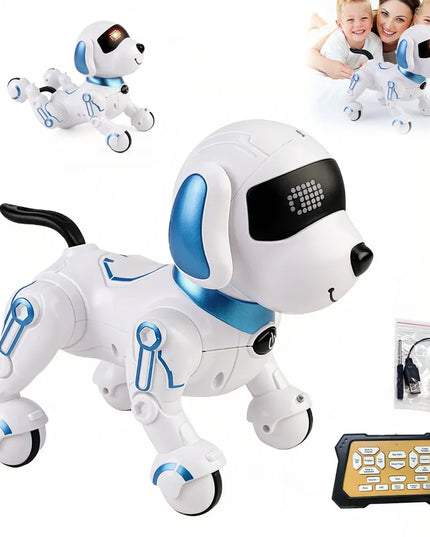 Interaktyvus robotas šuniukas, valdomas nuotoliniu būdu ir programuojamas