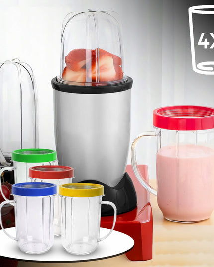 Virtuvinis kombainas maišytuvas su sulčiaspaudės funkcija 4x puodeliai XXL rinkinys