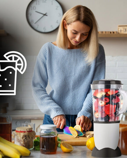 Virtuvinis kombainas maišytuvas su sulčiaspaudės funkcija 4x puodeliai XXL rinkinys