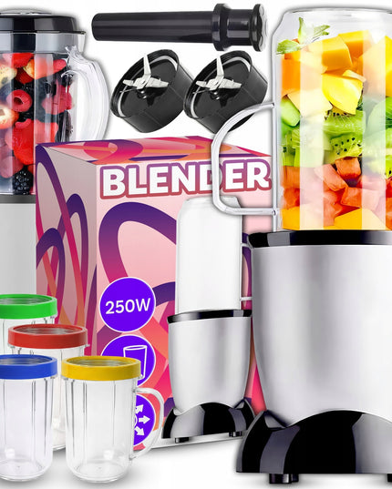 Virtuvinis kombainas maišytuvas su sulčiaspaudės funkcija 4x puodeliai XXL rinkinys