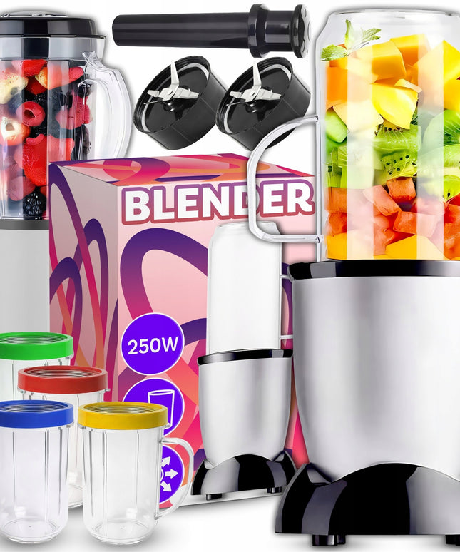 Virtuvinis kombainas maišytuvas su sulčiaspaudės funkcija 4x puodeliai XXL rinkinys