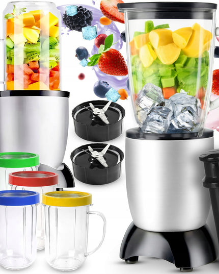 Virtuvinis kombainas maišytuvas su sulčiaspaudės funkcija 4x puodeliai XXL rinkinys