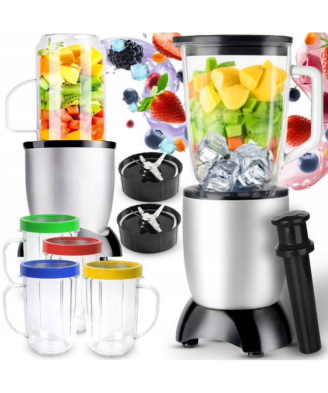 Virtuvinis kombainas maišytuvas su sulčiaspaudės funkcija 4x puodeliai XXL rinkinys