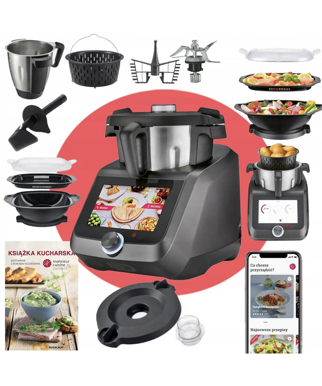 Virtuvinis robotas „Lidlomix Monsieur Cuisine Smart“ antracito spalvos 2026 + „Wi-Fi“