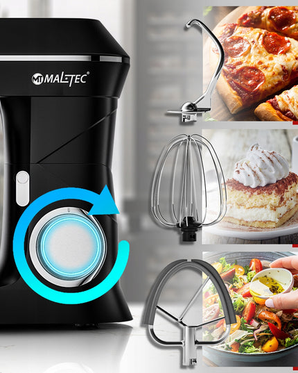 Virtuvės kombainas planetinis maišytuvas 6,5 L rinkinys didelis dubuo daugiafunkcinis 2000 W