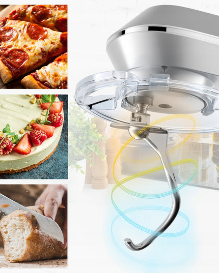 Virtuvinis kombainas planetinis maišytuvas daugiafunkcis rinkinys sidabrinis 6,5L 2000W